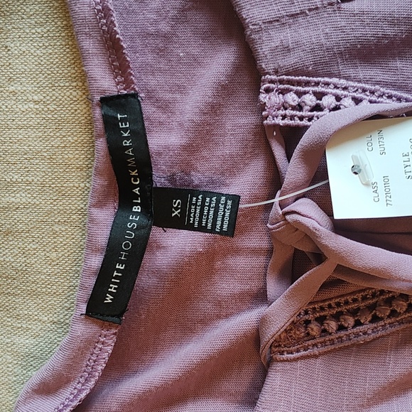 WOMEN: WHITE HOUSE BLACK MARKET LILAC PLUM BLOUSE - Picture 7 of 12